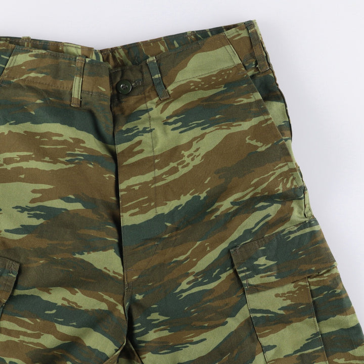 Greek Army Camouflage Pattern Lizard Camo Military Cargo Pants, Combat Pants, Size Small, Men's, W32 (equivalent) polyester Khaki type Vintage Second Hand