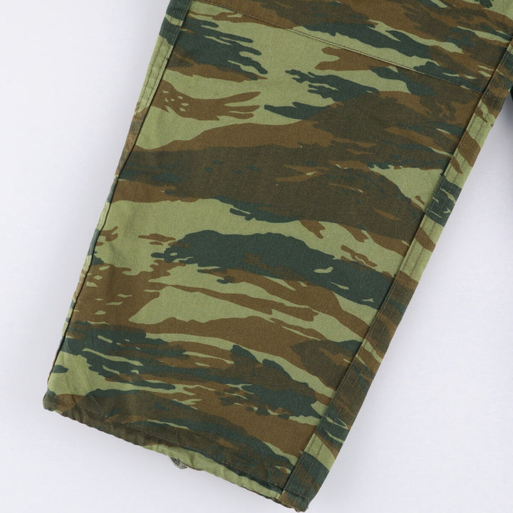 Greek Army Camouflage Pattern Lizard Camo Military Cargo Pants, Combat Pants, Size Small, Men's, W32 (equivalent) polyester Khaki type Vintage Second Hand