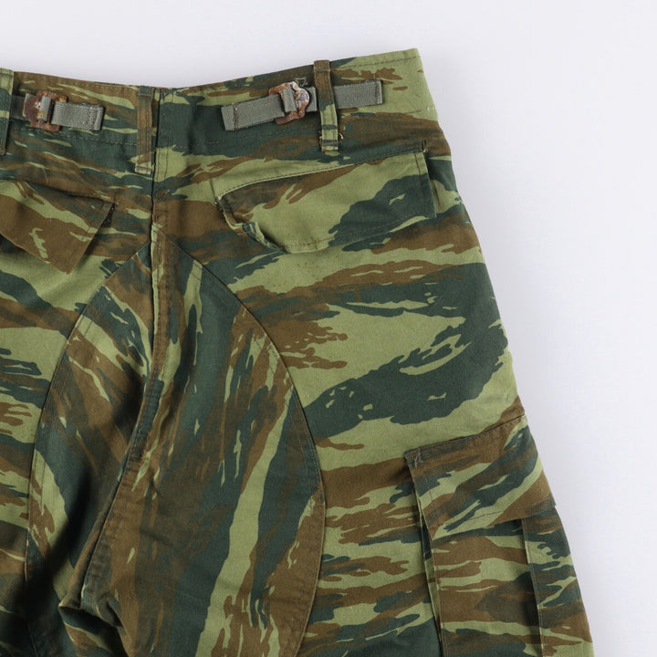 Greek Army Camouflage Pattern Lizard Camo Military Cargo Pants, Combat Pants, Size Small, Men's, W32 (equivalent) polyester Khaki type Vintage Second Hand