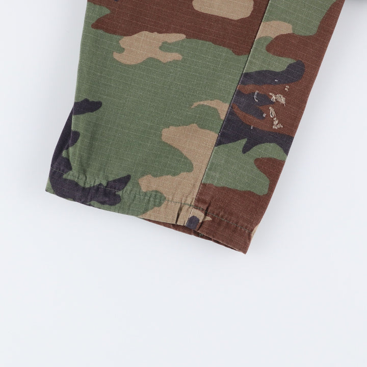 Authentic 2000'S US military woodland camo ripstop military cargo and combat pants, made in the USA, men's size W30. Nylon Khaki type Vintage Second Hand