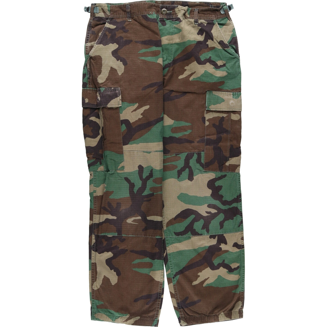 90'S US Military Camouflage Pattern Ripstop Military Cargo Pants, Combat Pants, Made in USA, Medium-Short, Men's, Size W36 cotton Khaki type Vintage Second Hand