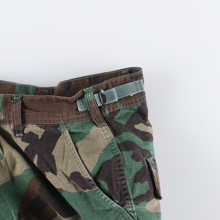 90'S US Military Camouflage Pattern Ripstop Military Cargo Pants, Combat Pants, Made in USA, Medium-Short, Men's, Size W36 cotton Khaki type Vintage Second Hand