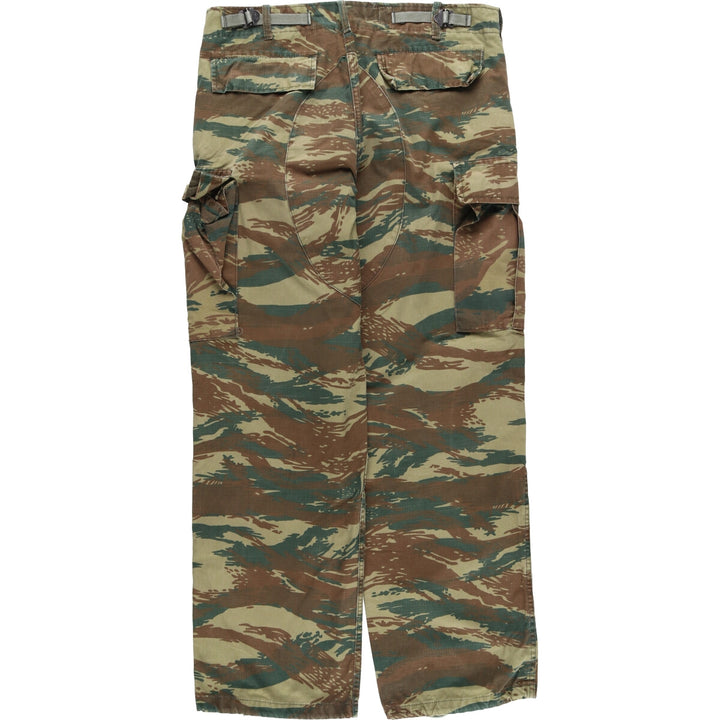 Greek Army Camouflage Pattern Lizard Camo Military Cargo Pants, Combat Pants, Size Small, Men's, W34 (equivalent) cotton Khaki type Vintage Second Hand
