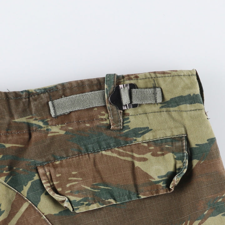 Greek Army Camouflage Pattern Lizard Camo Military Cargo Pants, Combat Pants, Size Small, Men's, W34 (equivalent) cotton Khaki type Vintage Second Hand