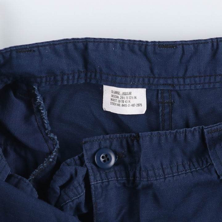 2000'S US Military Ripstop Coast Guard Operation Military Cargo Pants, Combat Pants, Men's Size XL Nylon navy blue type Vintage Second Hand