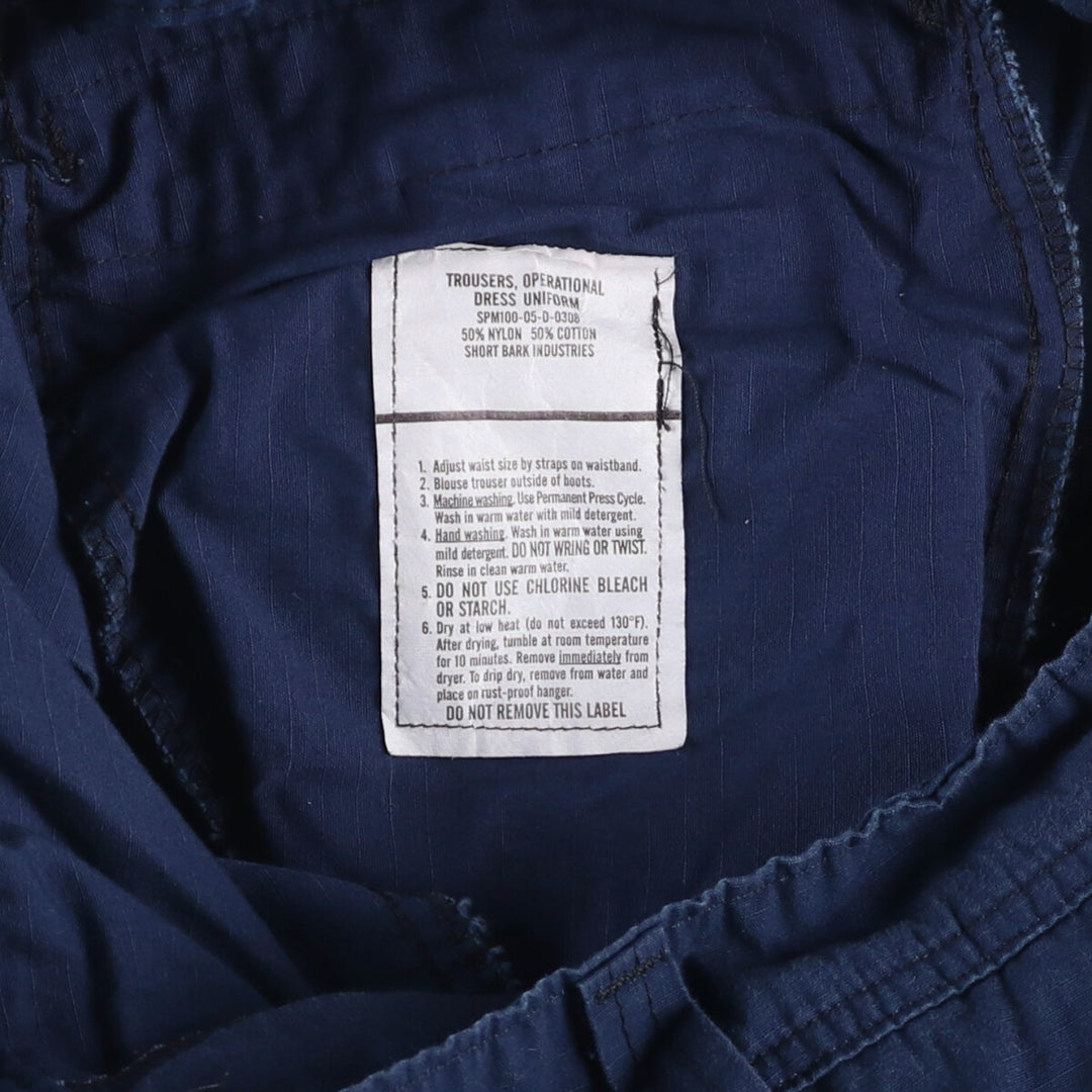 2000'S US Military Ripstop Coast Guard Operation Military Cargo Pants, Combat Pants, Men's Size XL Nylon navy blue type Vintage Second Hand
