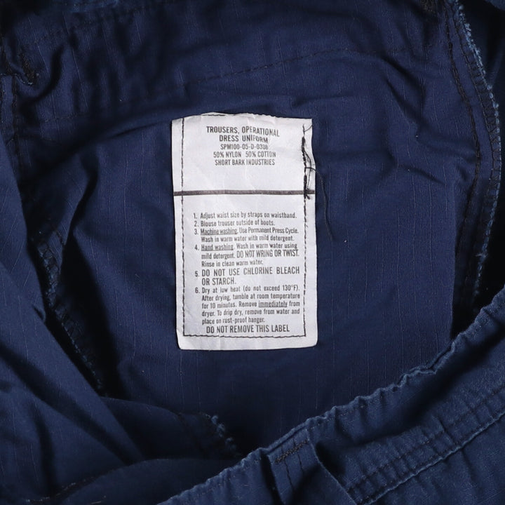 2000'S US Military Ripstop Coast Guard Operation Military Cargo Pants, Combat Pants, Men's Size XL Nylon navy blue type Vintage Second Hand