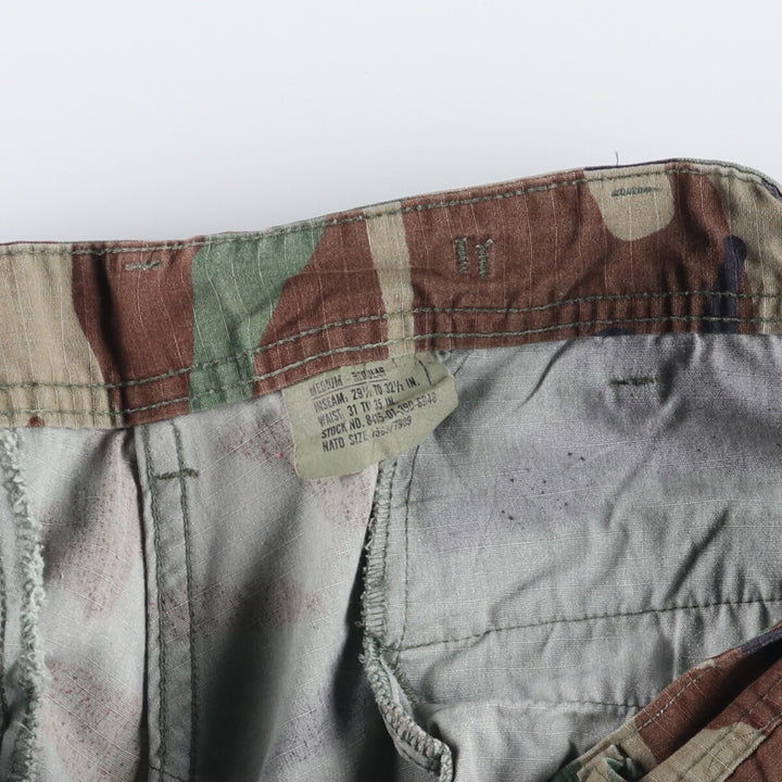 Authentic 2000'S US military woodland camo ripstop military cargo and combat pants, made in the USA, men's size W35. Nylon Khaki type Vintage Second Hand