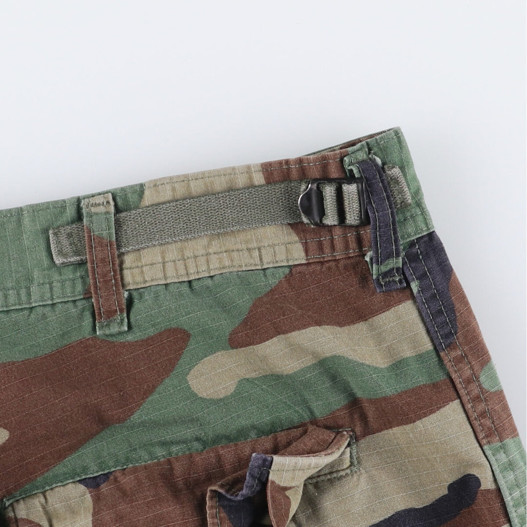 Authentic 2000'S US military woodland camo ripstop military cargo and combat pants, made in the USA, men's size W35. Nylon Khaki type Vintage Second Hand