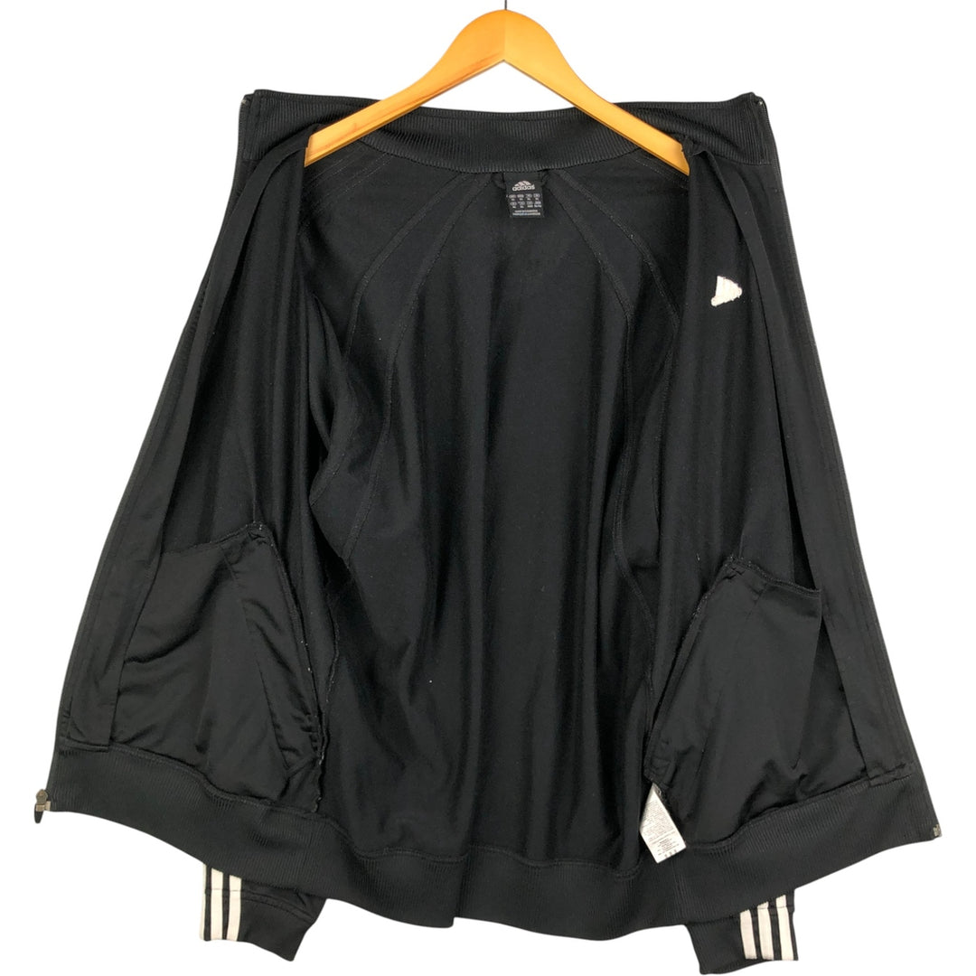 Adidas jersey track jacket, men's size XL polyester black type Vintage Second Hand