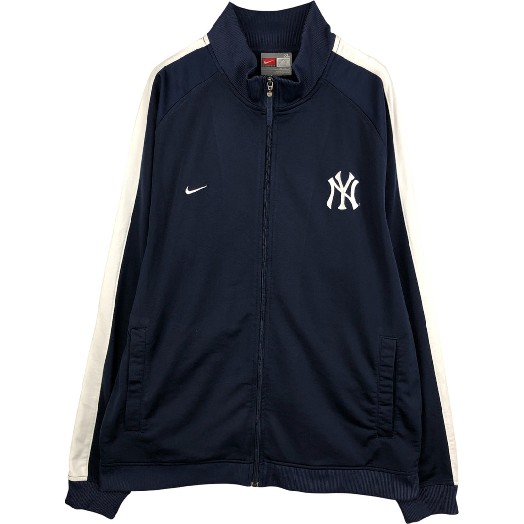 2000'S Nike Team MLB New York Yankees Track Jacket, Men's Size XL polyester navy blue type Vintage Second Hand