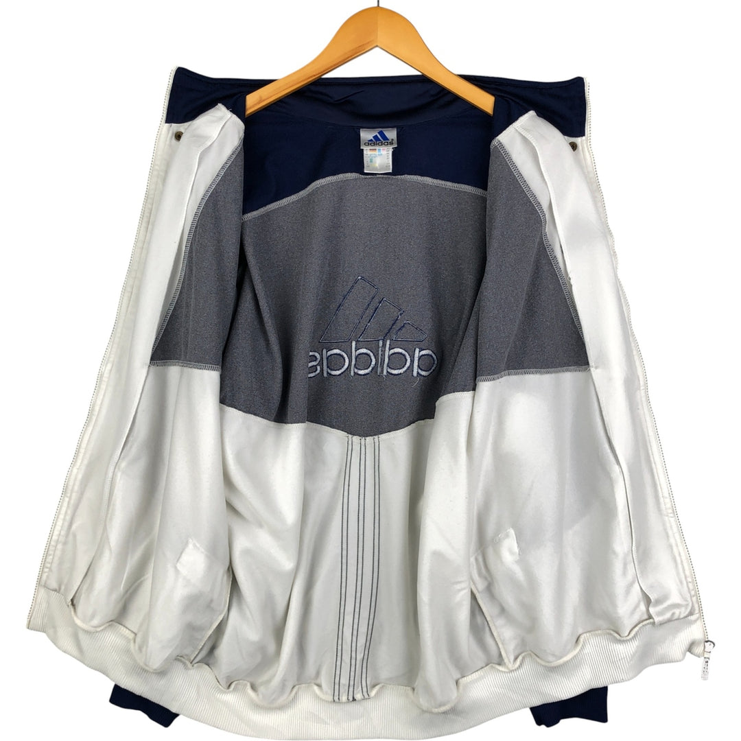 Vintage 90s-00'S Adidas back logo track jacket, men's size XL polyester white type Vintage Second Hand