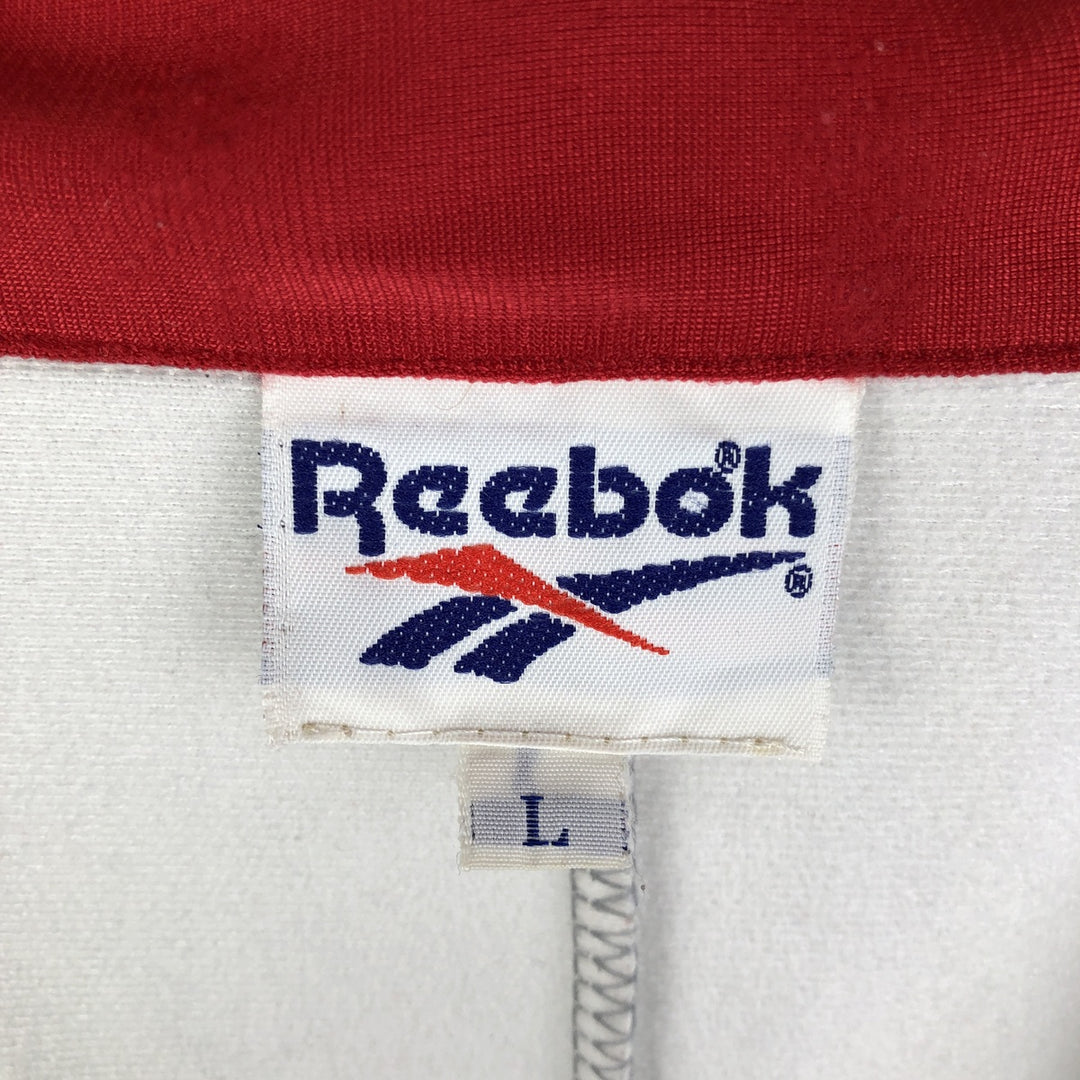 Vintage 90'S Reebok tricolor jersey track jacket, size L, men's unclear white type Vintage Second Hand