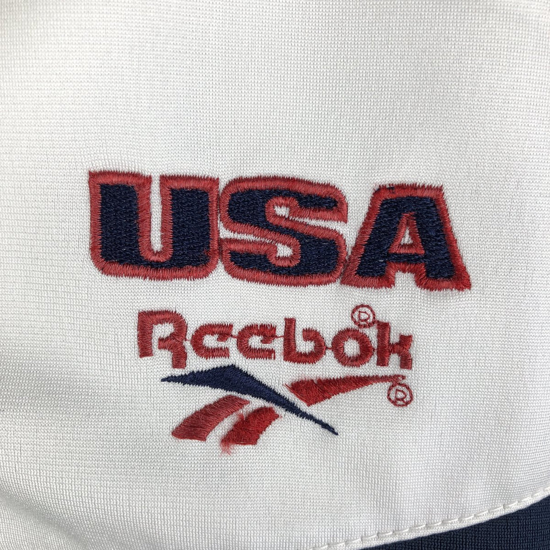 Vintage 90'S Reebok tricolor jersey track jacket, size L, men's unclear white type Vintage Second Hand