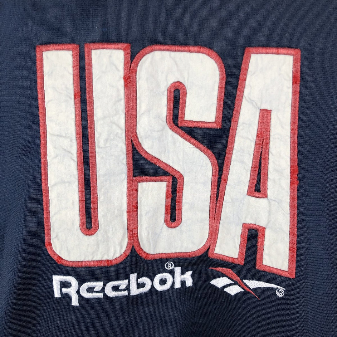 Vintage 90'S Reebok tricolor jersey track jacket, size L, men's unclear white type Vintage Second Hand