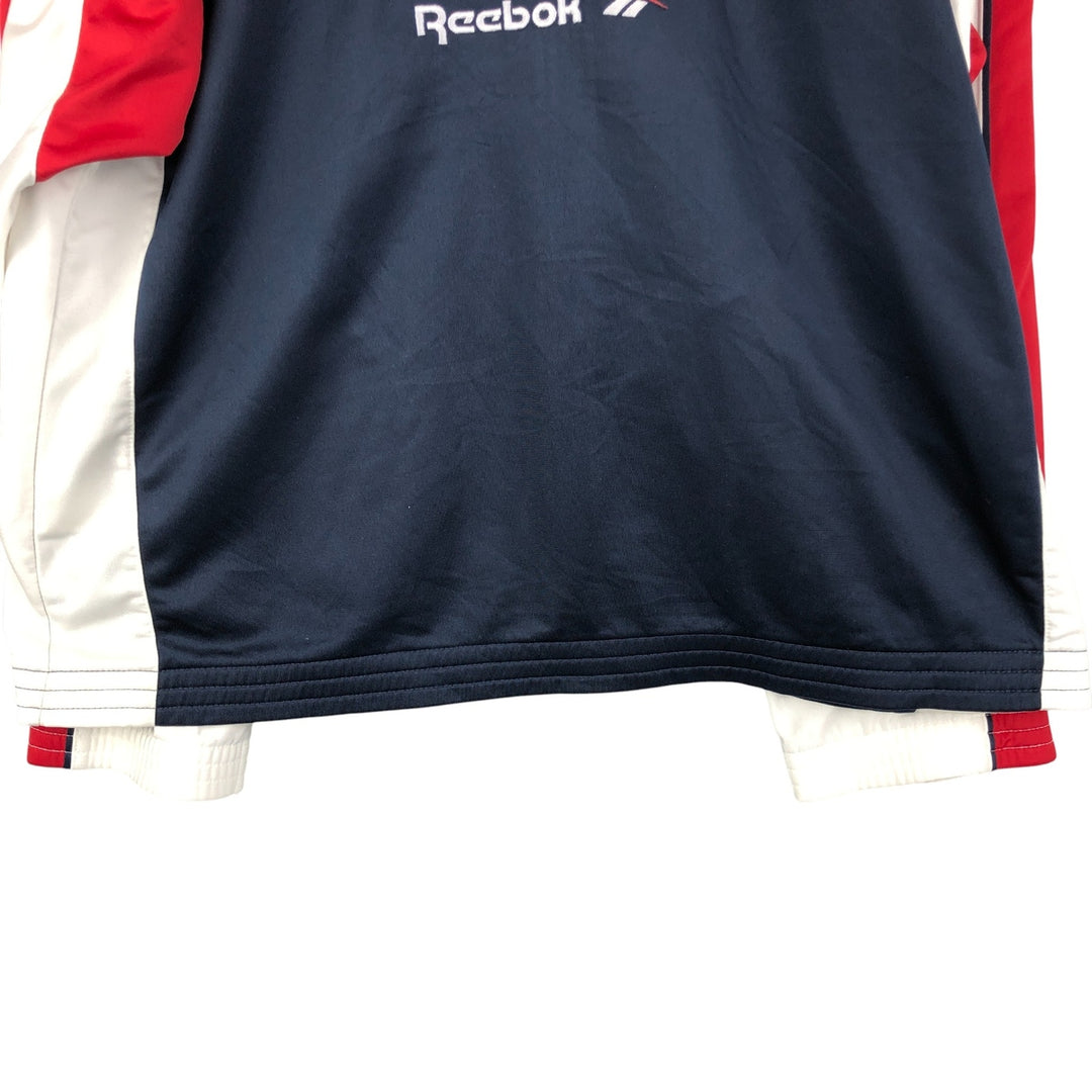 Vintage 90'S Reebok tricolor jersey track jacket, size L, men's unclear white type Vintage Second Hand