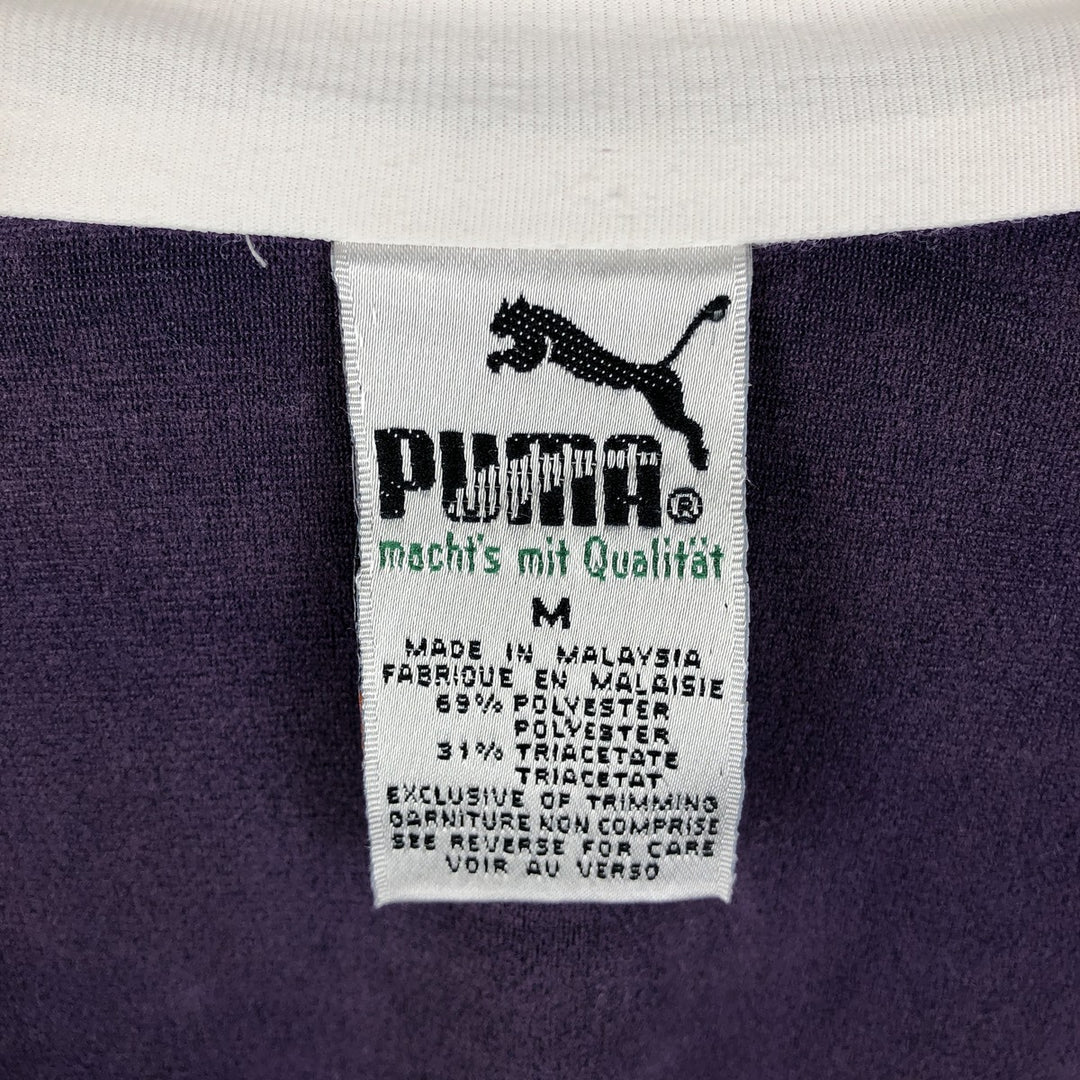 PUMA Jersey Collared Tricolor Track Jacket, Men's Size Medium polyester white type Vintage Second Hand