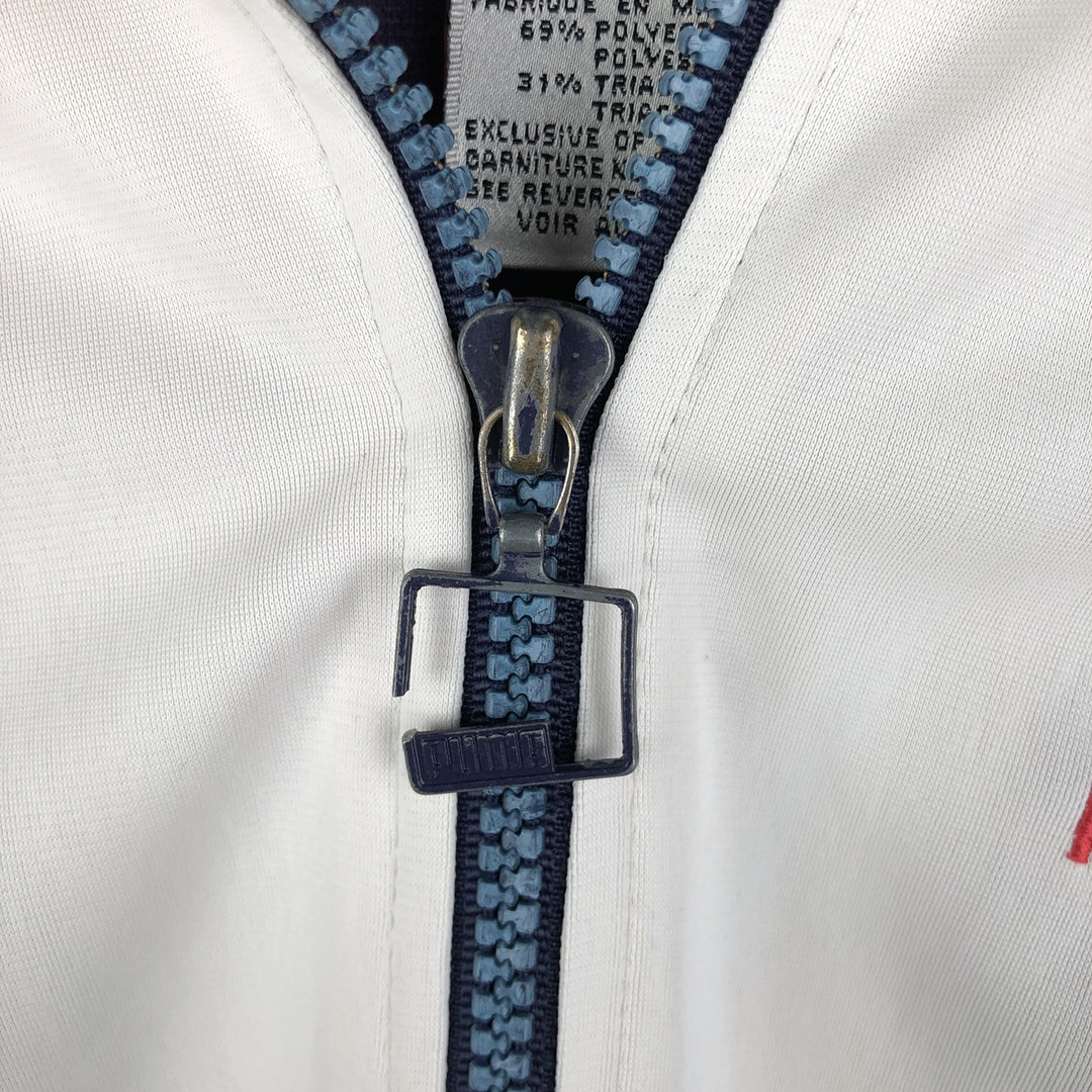 PUMA Jersey Collared Tricolor Track Jacket, Men's Size Medium polyester white type Vintage Second Hand