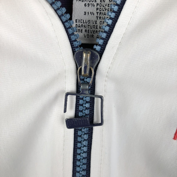 PUMA Jersey Collared Tricolor Track Jacket, Men's Size Medium polyester white type Vintage Second Hand