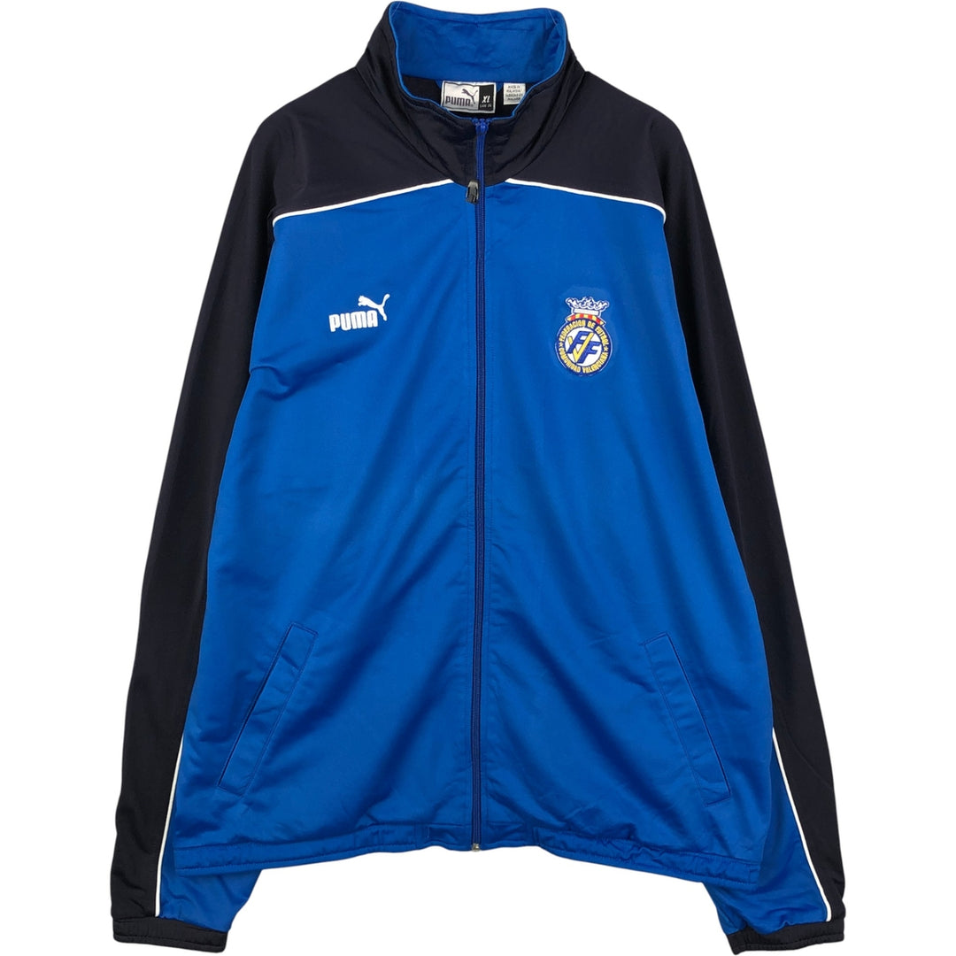 90s-00'S Vintage Puma FFCV Valencian Football Federation Jersey Track Jacket, Men's Size XL polyester blue type Vintage Second Hand