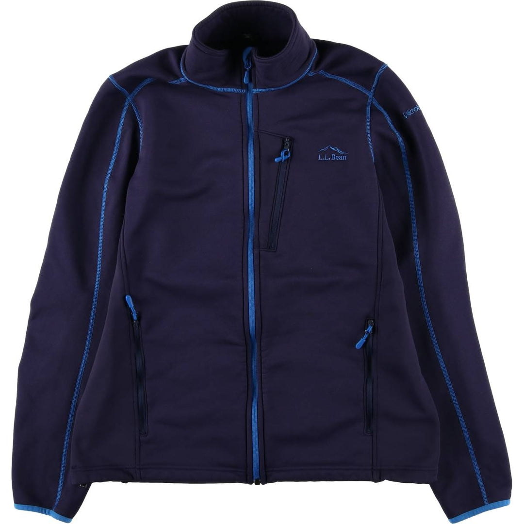 LLBean fleece jacket, men's size L polyester navy blue type Vintage Second Hand