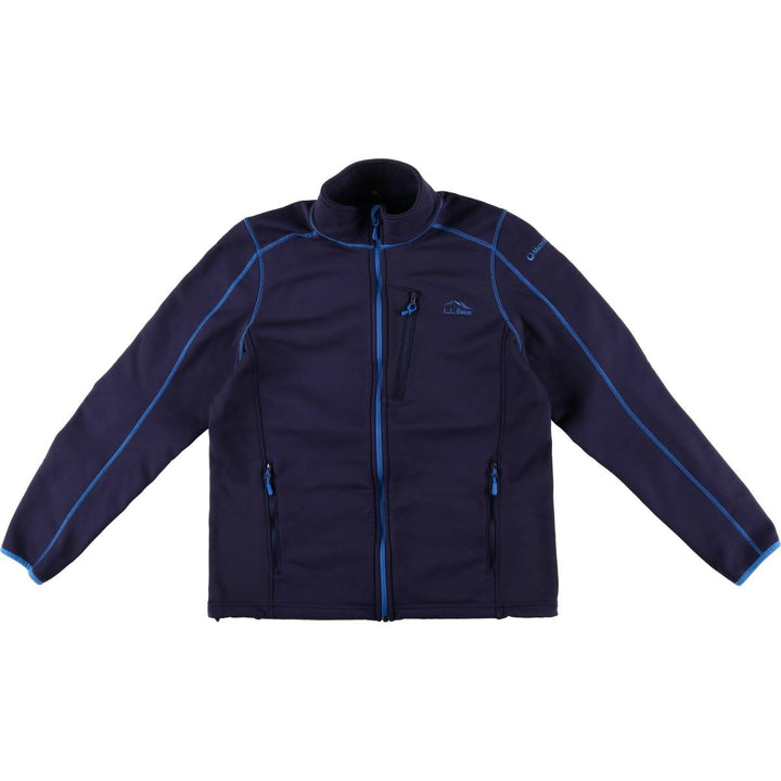 LLBean fleece jacket, men's size L polyester navy blue type Vintage Second Hand