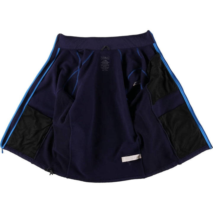 LLBean fleece jacket, men's size L polyester navy blue type Vintage Second Hand