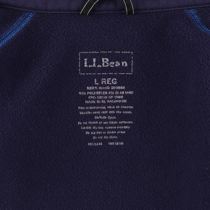 LLBean fleece jacket, men's size L polyester navy blue type Vintage Second Hand