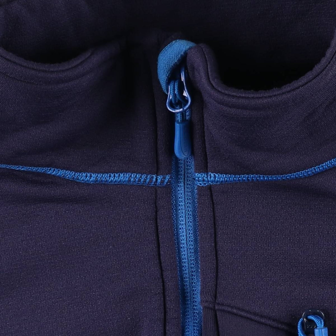 LLBean fleece jacket, men's size L polyester navy blue type Vintage Second Hand