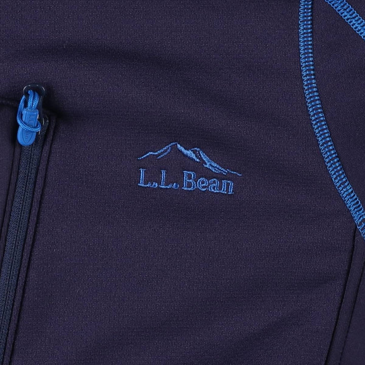 LLBean fleece jacket, men's size L polyester navy blue type Vintage Second Hand