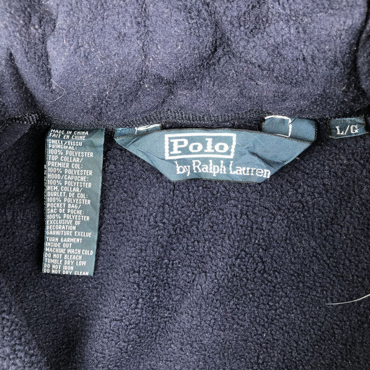 Ralph Lauren POLO by Ralph Lauren fleece vest, men's size L polyester navy blue type Vintage Second Hand