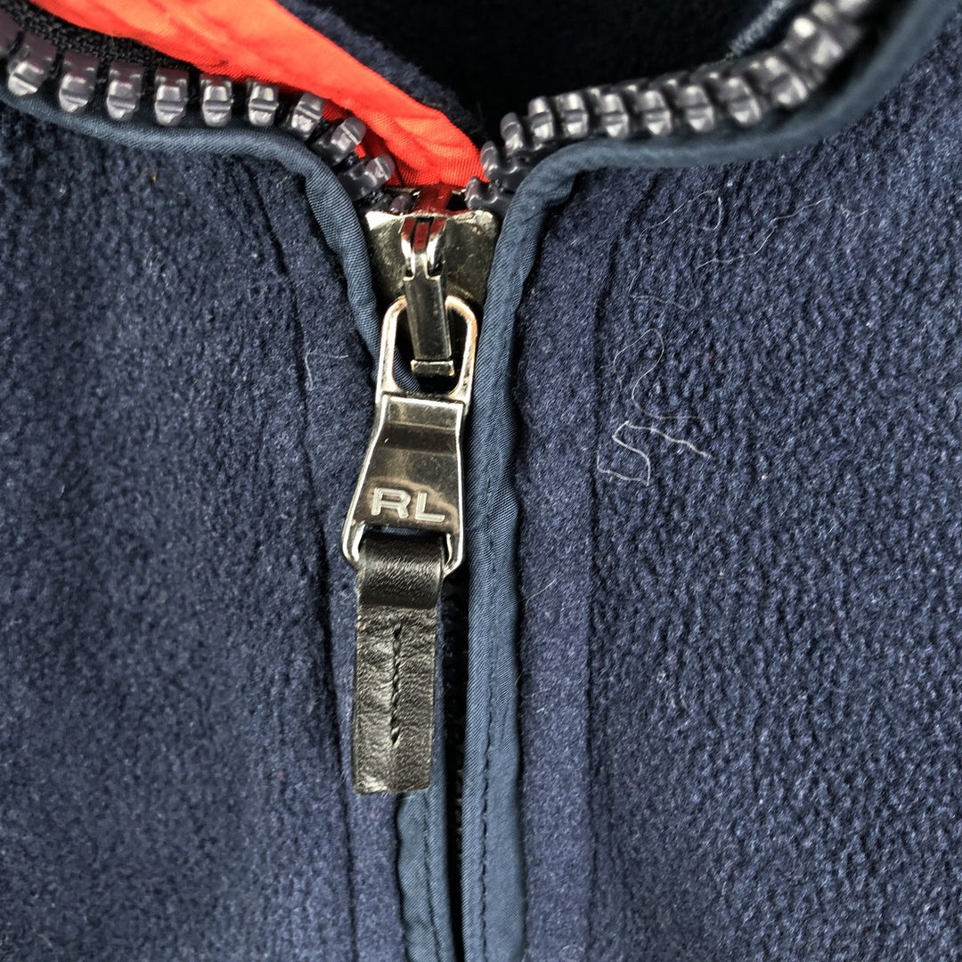 Ralph Lauren POLO by Ralph Lauren fleece vest, men's size L polyester navy blue type Vintage Second Hand