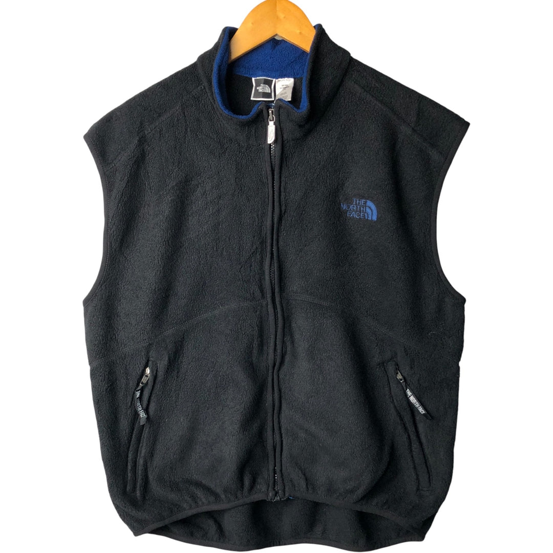2000'S The North Face Polartec fleece vest, made in the USA, men's size L polyester black type Vintage Second Hand