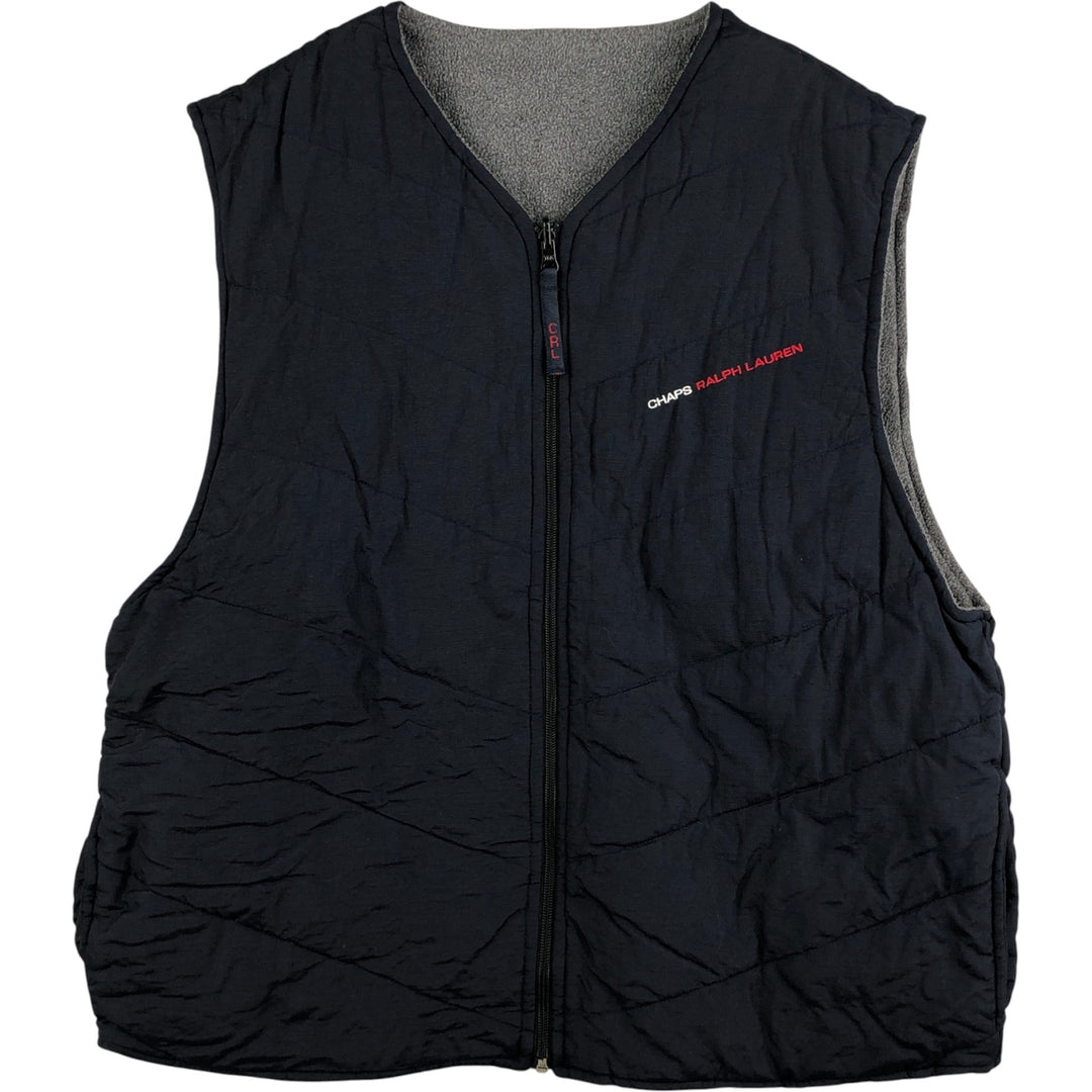 Ralph Lauren CHAPS reversible nylon and fleece vest, men's size XL Nylon navy blue type Vintage Second Hand