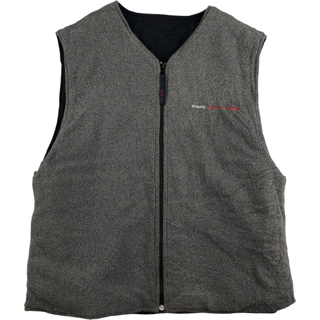 Ralph Lauren CHAPS reversible nylon and fleece vest, men's size XL Nylon navy blue type Vintage Second Hand