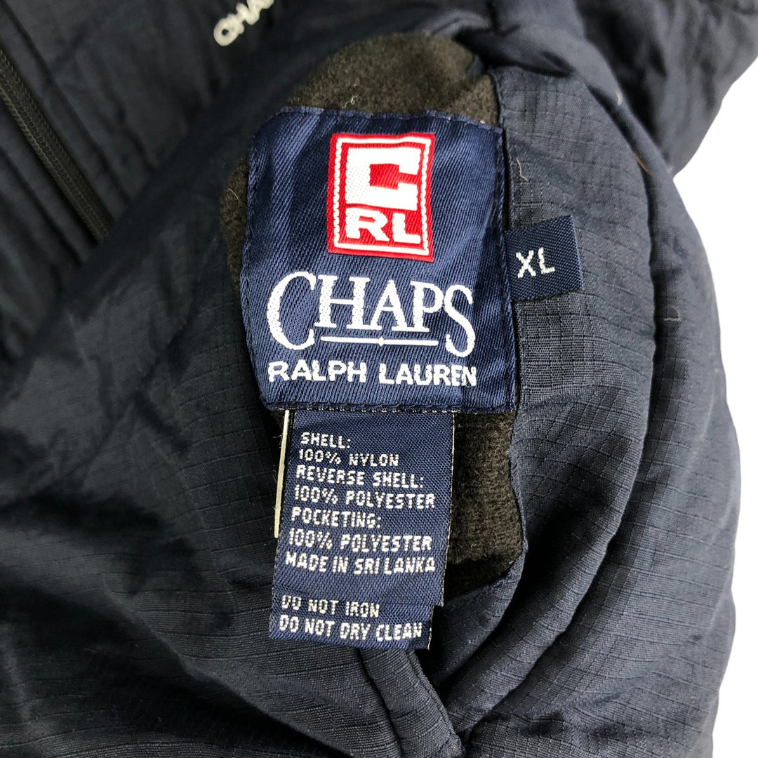 Ralph Lauren CHAPS reversible nylon and fleece vest, men's size XL Nylon navy blue type Vintage Second Hand