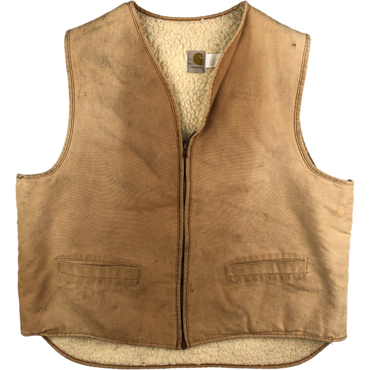 Carhartt Duck Fabric Boa Vest, Men's XXL cotton ocher yellow type Vintage Second Hand