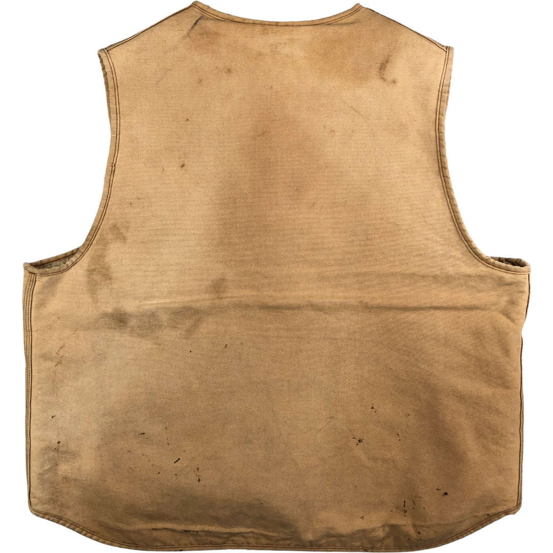 Carhartt Duck Fabric Boa Vest, Men's XXL cotton ocher yellow type Vintage Second Hand