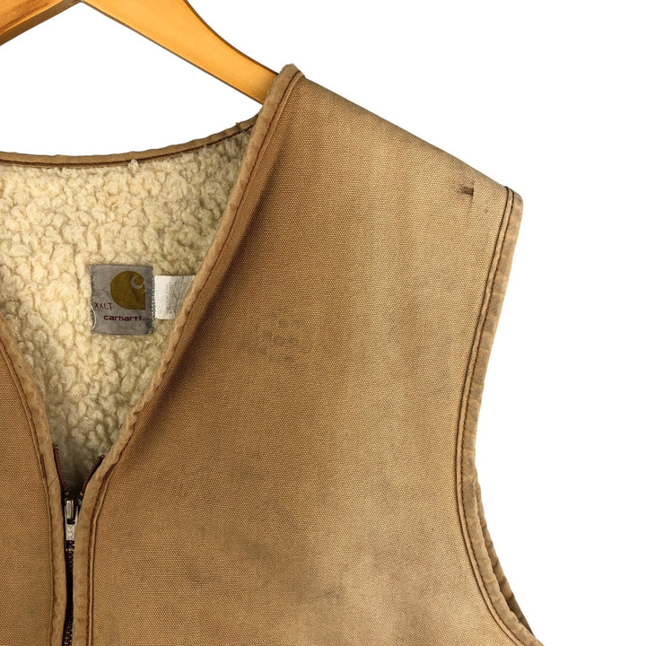 Carhartt Duck Fabric Boa Vest, Men's XXL cotton ocher yellow type Vintage Second Hand
