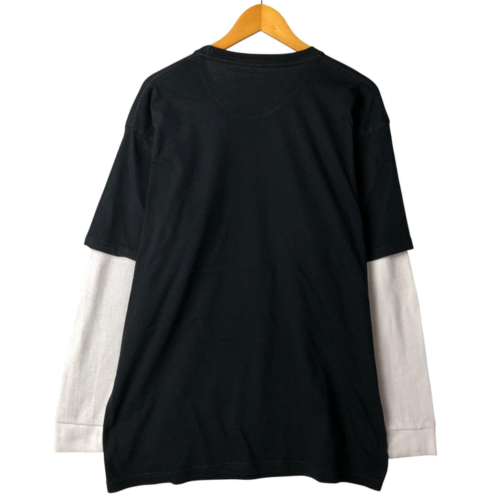 THE BEATLES Layered Long Sleeve Band T-Shirt, Men's Size XL cotton black type Vintage Second Hand