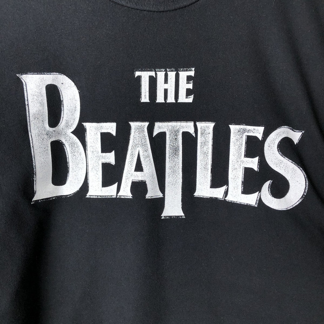 THE BEATLES Layered Long Sleeve Band T-Shirt, Men's Size XL cotton black type Vintage Second Hand