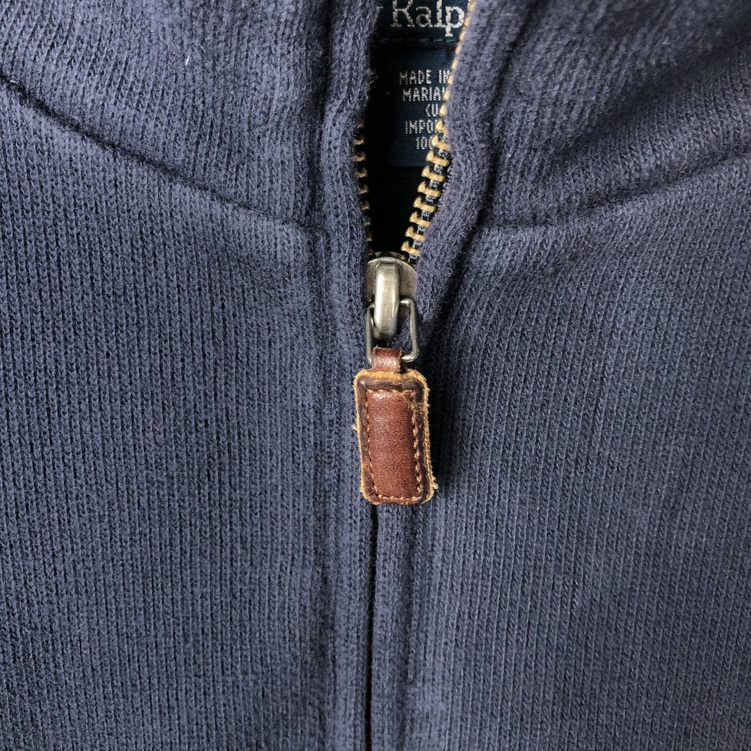 Ralph Lauren POLO by Ralph Lauren Half-Zip Sweatshirt, Men's XL cotton navy blue type Vintage Second Hand