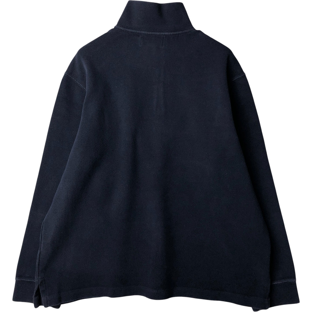 Ralph Lauren POLO by Ralph Lauren Half-Zip Sweatshirt, Men's XL cotton navy blue type Vintage Second Hand