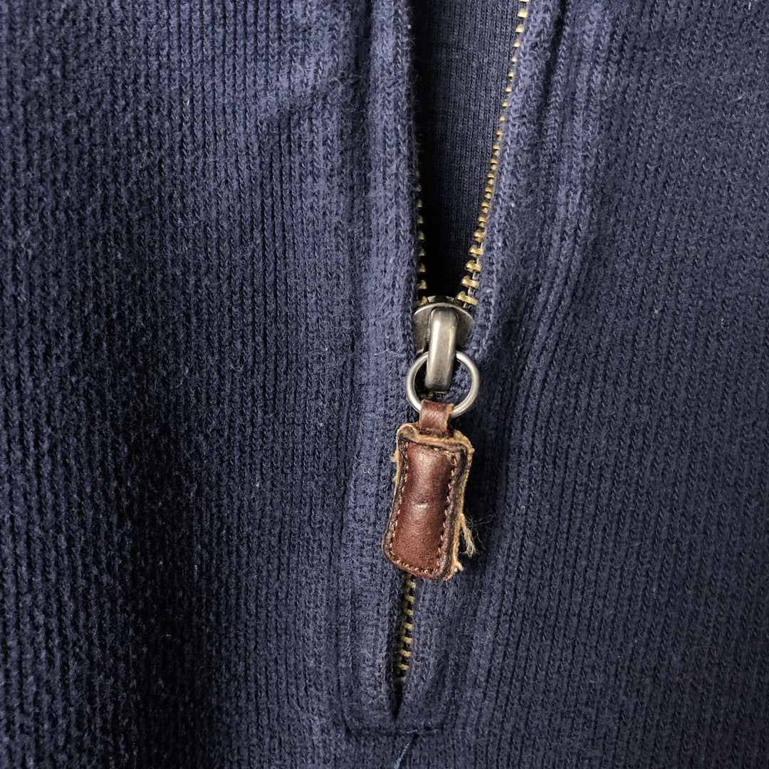 Ralph Lauren POLO by Ralph Lauren Half-Zip Sweatshirt, Men's XL cotton navy blue type Vintage Second Hand