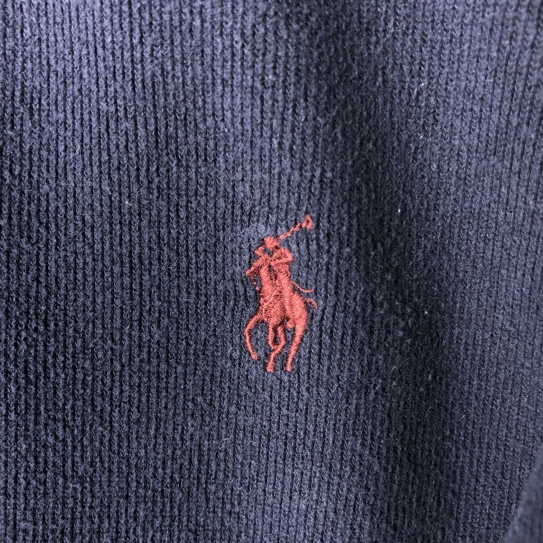 Ralph Lauren POLO by Ralph Lauren Half-Zip Sweatshirt, Men's XL cotton navy blue type Vintage Second Hand