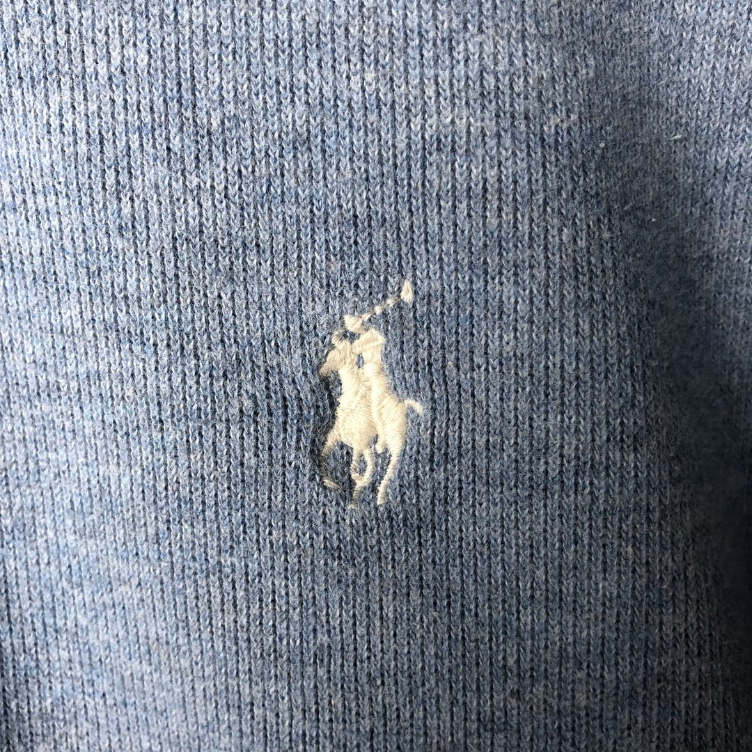 Ralph Lauren POLO by Ralph Lauren Half-Zip Sweatshirt, Men's XL cotton Blue type light blue Vintage Second Hand