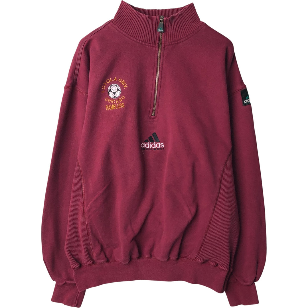 00'S Adidas Half-Zip Sweatshirt, Men's Size L cotton wine-red Vintage Second Hand