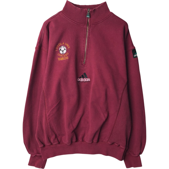 00'S Adidas Half-Zip Sweatshirt, Men's Size L cotton wine-red Vintage Second Hand