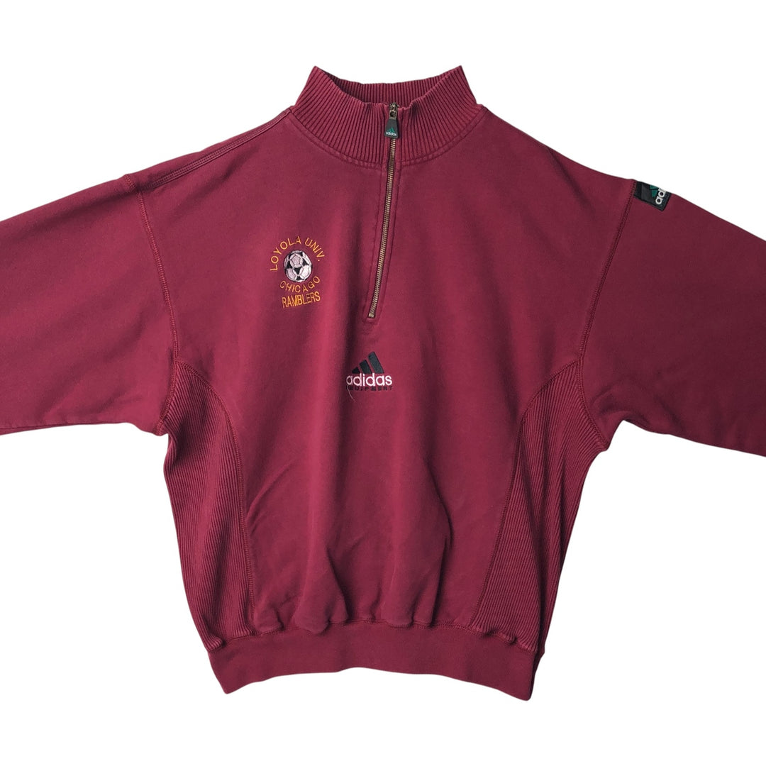 00'S Adidas Half-Zip Sweatshirt, Men's Size L cotton wine-red Vintage Second Hand