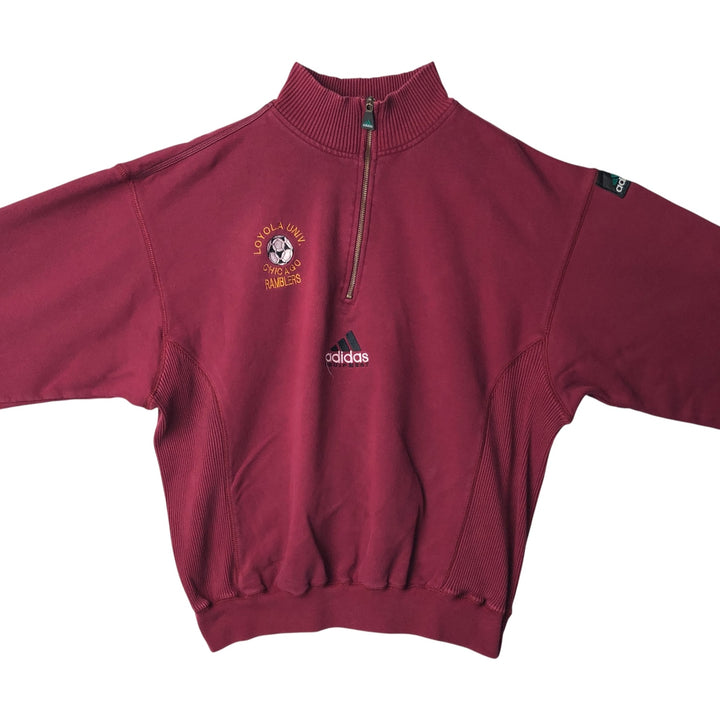 00'S Adidas Half-Zip Sweatshirt, Men's Size L cotton wine-red Vintage Second Hand